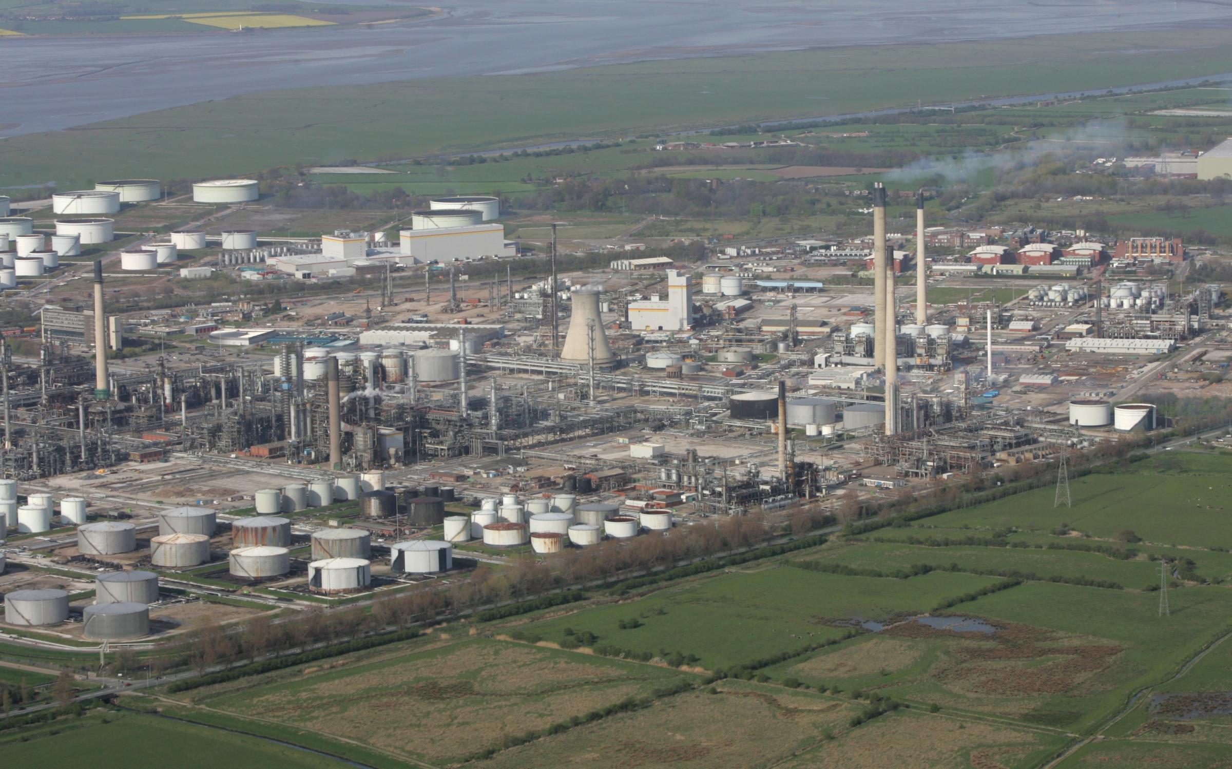 The Essar oil refinery at Stanlow, Ellesmere Port. 